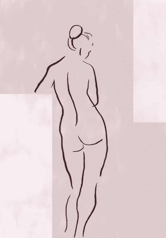 Blush Nude Figure by Pictufy Studio II — canvas wall art
