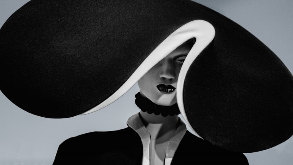 Chic Hat Portrait by Patrick Compagnucci — canvas wall art