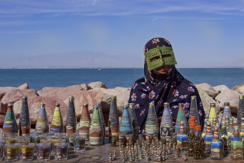 Cultural Sand Art Vendor by Mahshad Razavi — canvas wall art