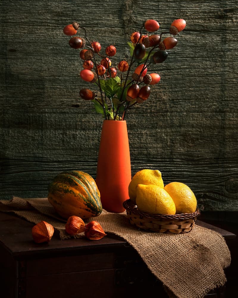 Autumn Harvest Still Life by Louie Luo — canvas wall art