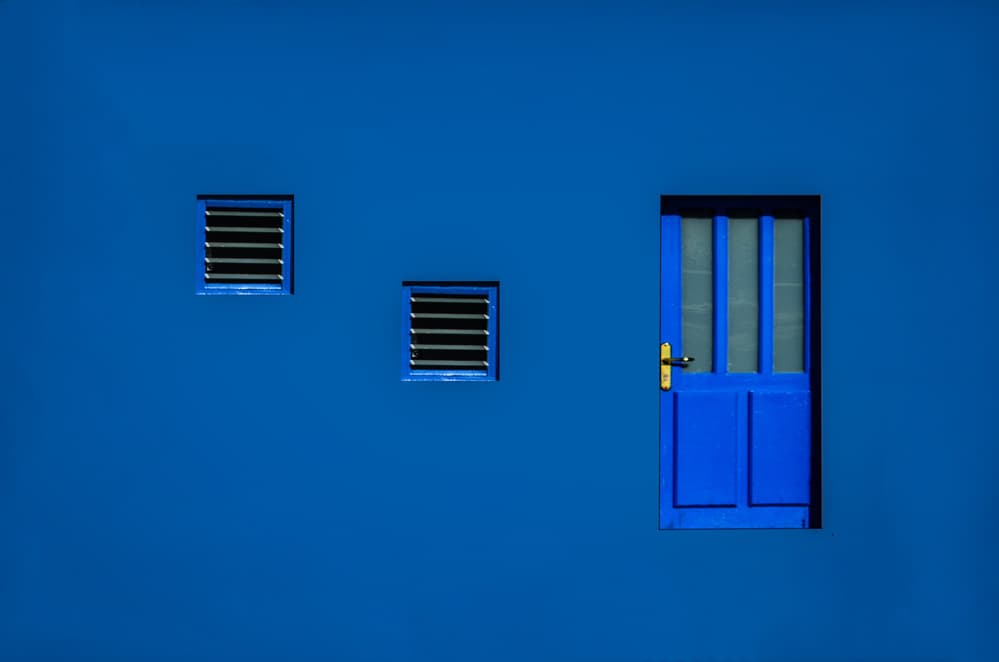 Vibrant Blue Architecture by Orkidea W. — canvas wall art