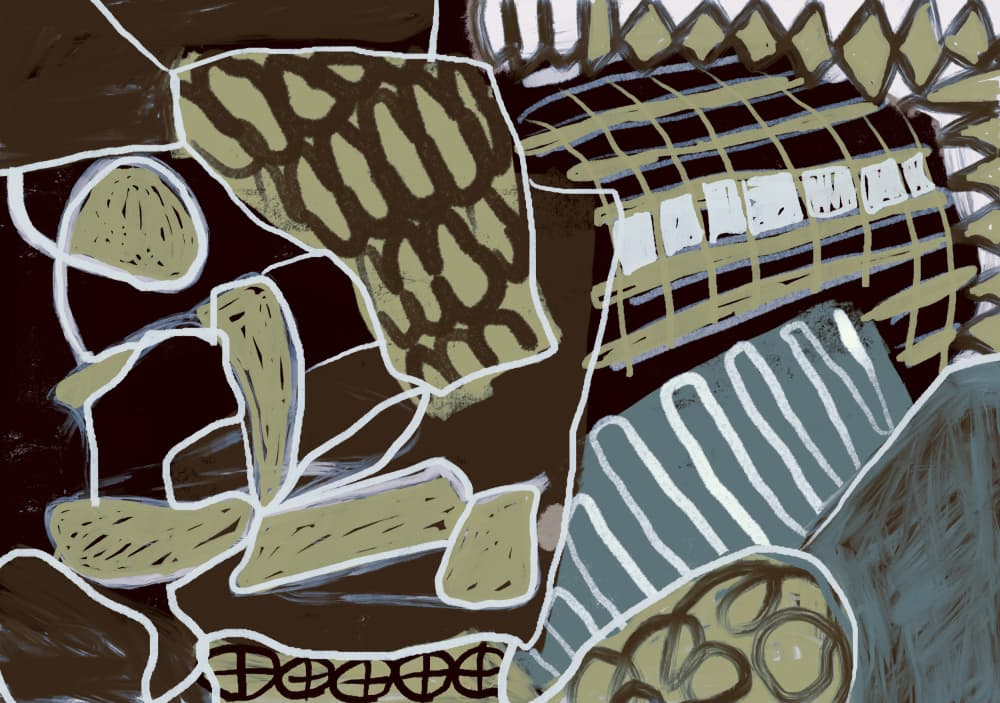 Earthy Abstract Shapes by Sharyn Bursic — canvas wall art