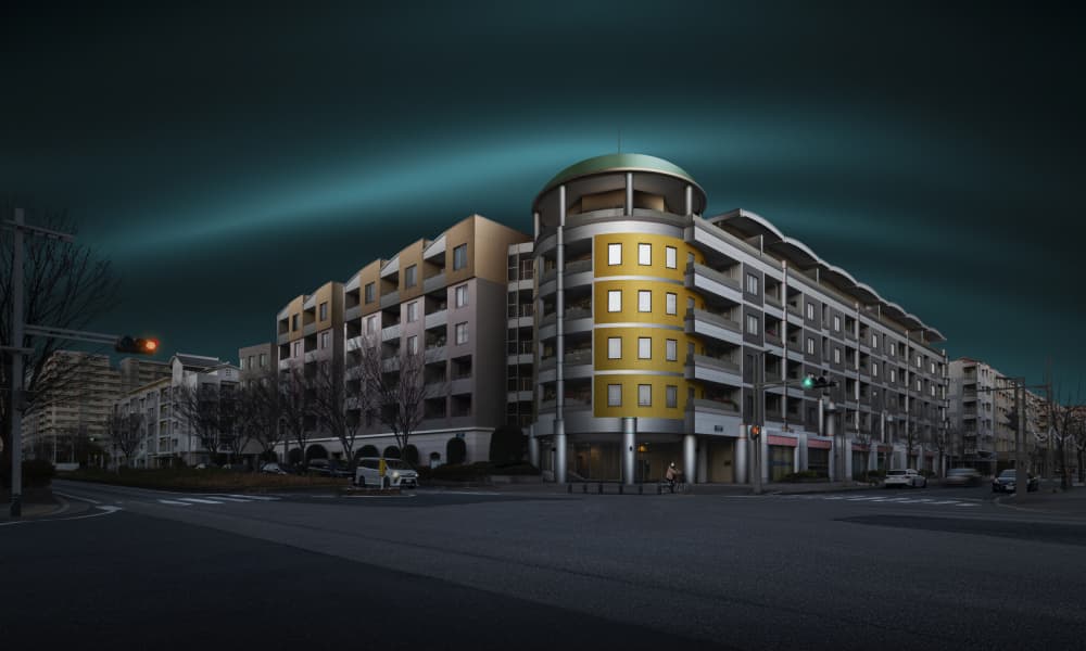 Urban Corner Dark Sky by Shuchuan Liu — canvas wall art