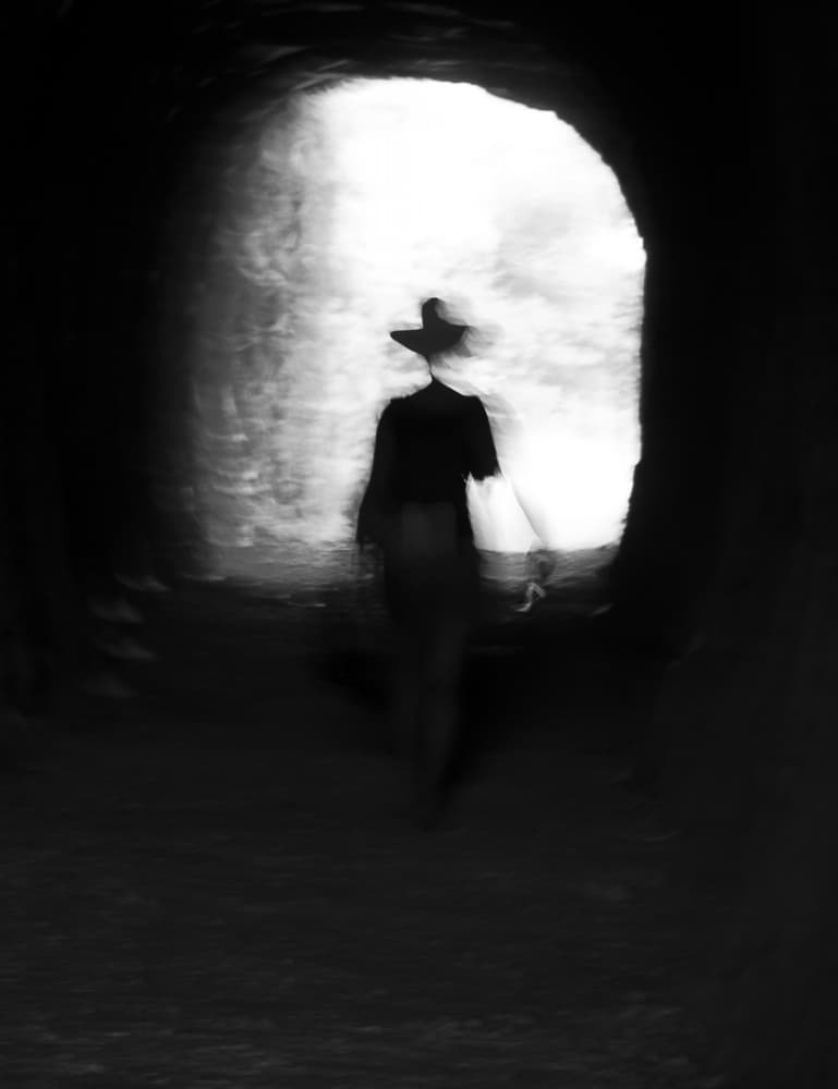 Mysterious Figure Emerging Light by Maryse Dardaillon — canvas wall art
