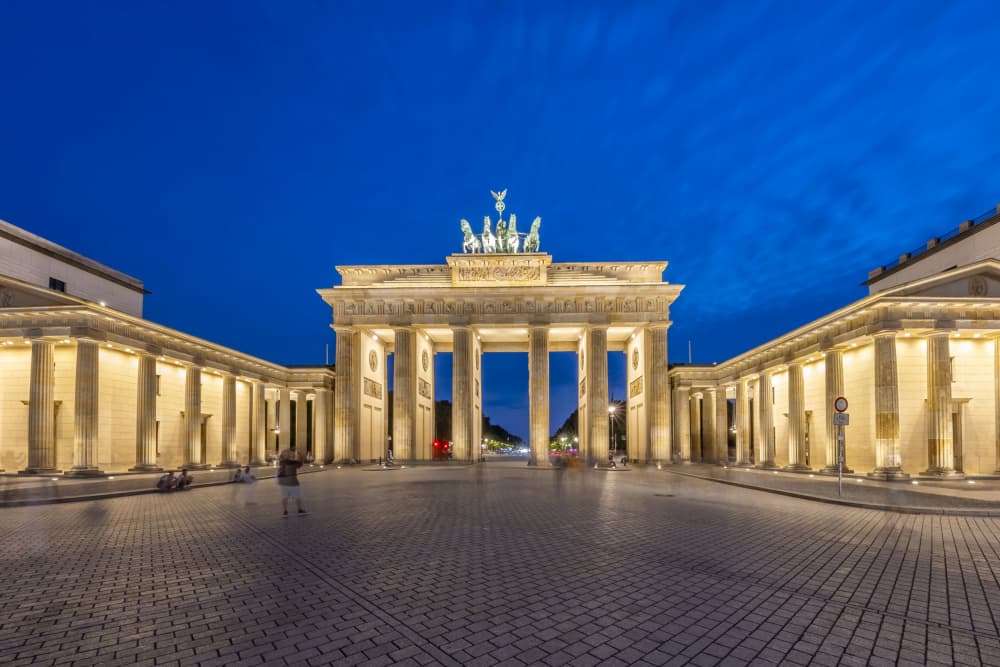 Brandenburg Gate Twilight Glow by Melanie Viola — canvas wall art
