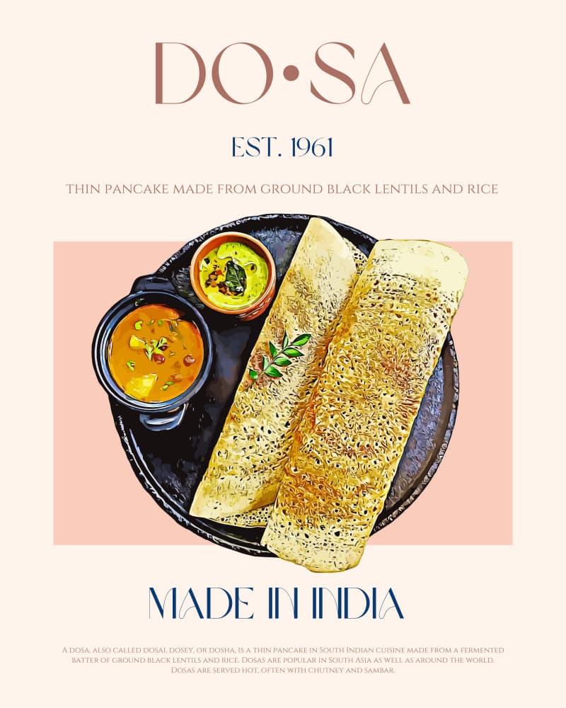 Indian Dosa Meal by Nazma Khokhar — canvas wall art