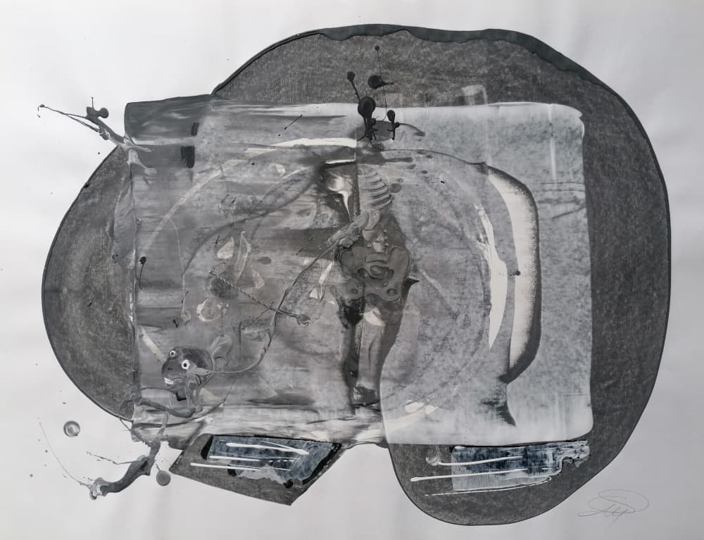 Abstract Grey Figure by Stefano Mazzolini — canvas wall art