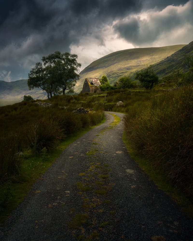 Old Cottage Mountain Path by SANDEEP MATHUR — canvas wall art