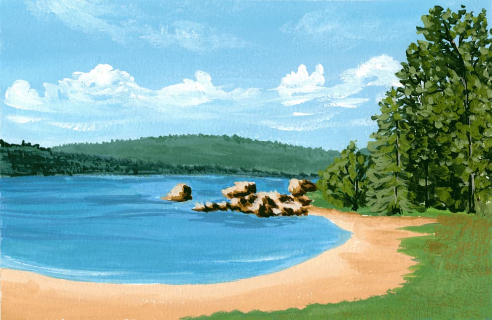 Peaceful Shore View by Jasmine Goodwin — canvas wall art