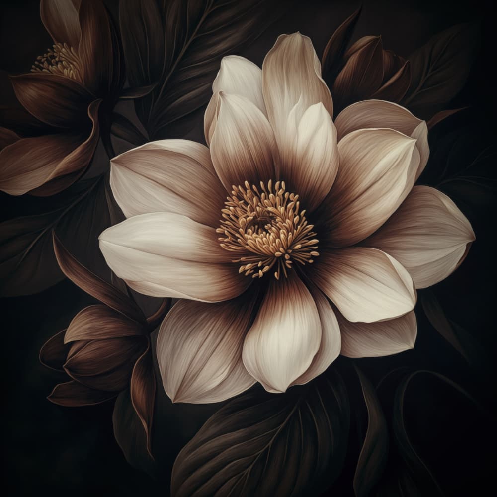Elegant Sepia Magnolia by Andrea Haase — canvas wall art