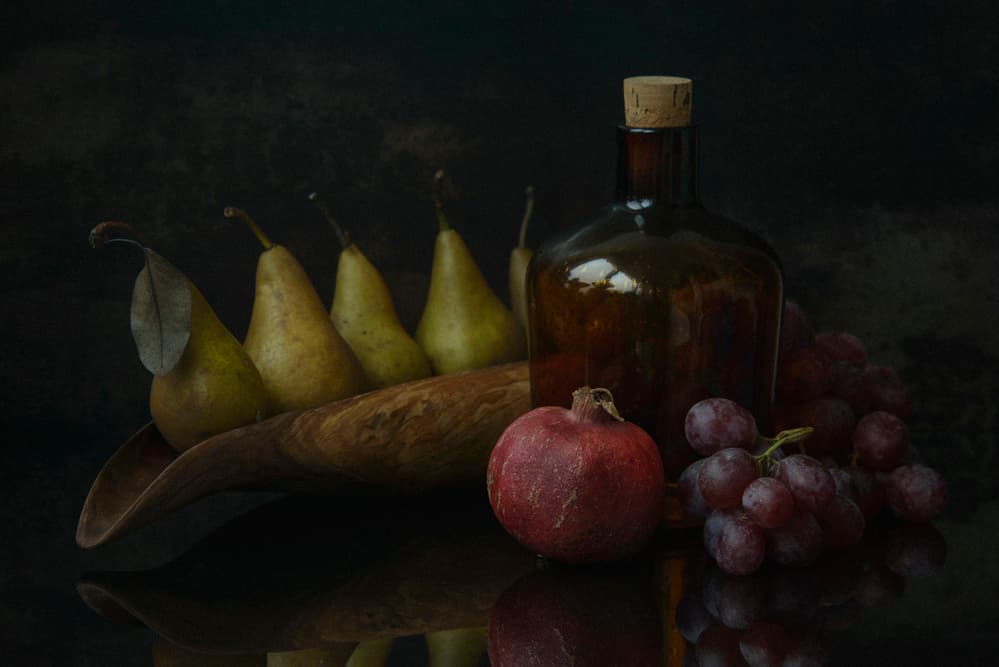 Dark Still Life Fruit by Vladimir Pavlovskyy — canvas wall art