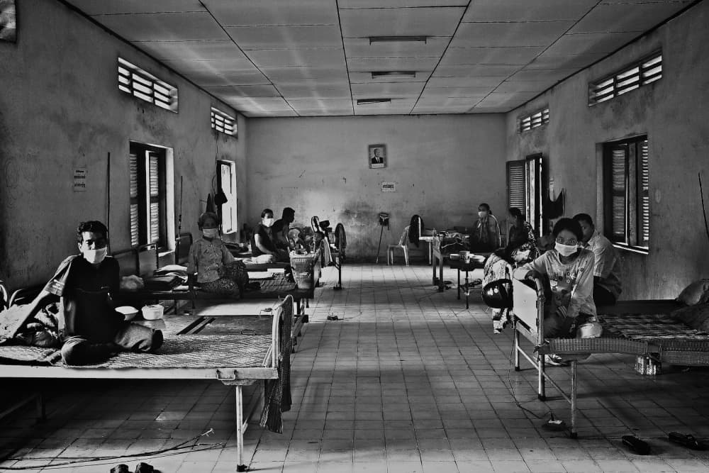 Masked Patients Waiting by Shinji Isobe — canvas wall art