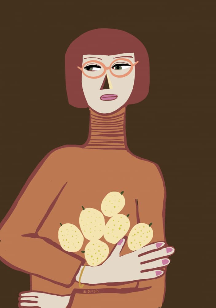 Elegant Woman With Lemons by Sharyn Bursic — canvas wall art