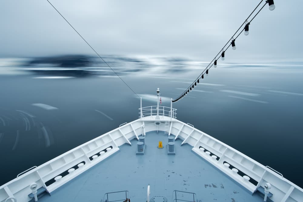 Misty Ocean Cruise by kahi — canvas wall art