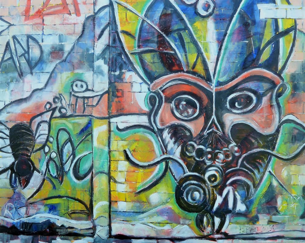 Vibrant Graffiti Monster by Barbara Piatti — canvas wall art