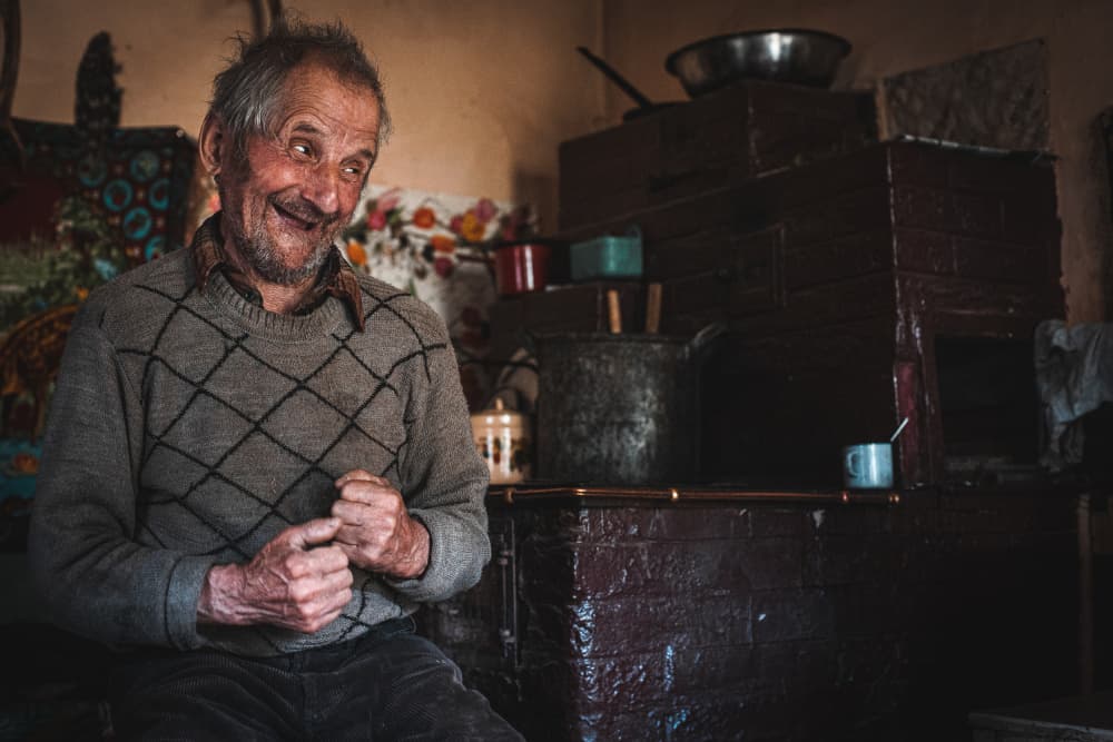 Joyful Old Man by Vlad Paulet — canvas wall art