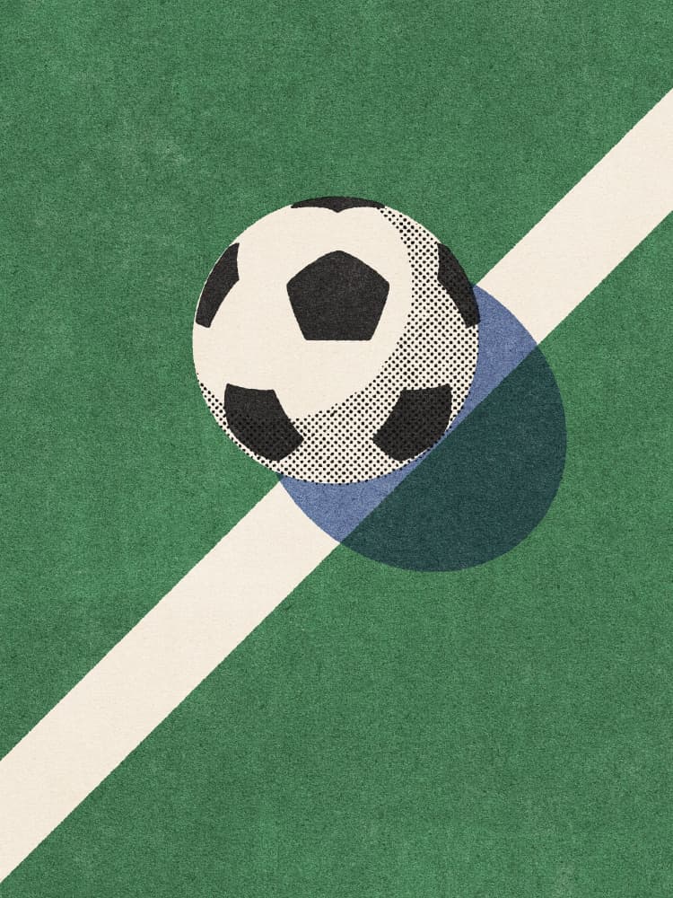 Green Field Soccer Ball by Daniel Coulmann — canvas wall art