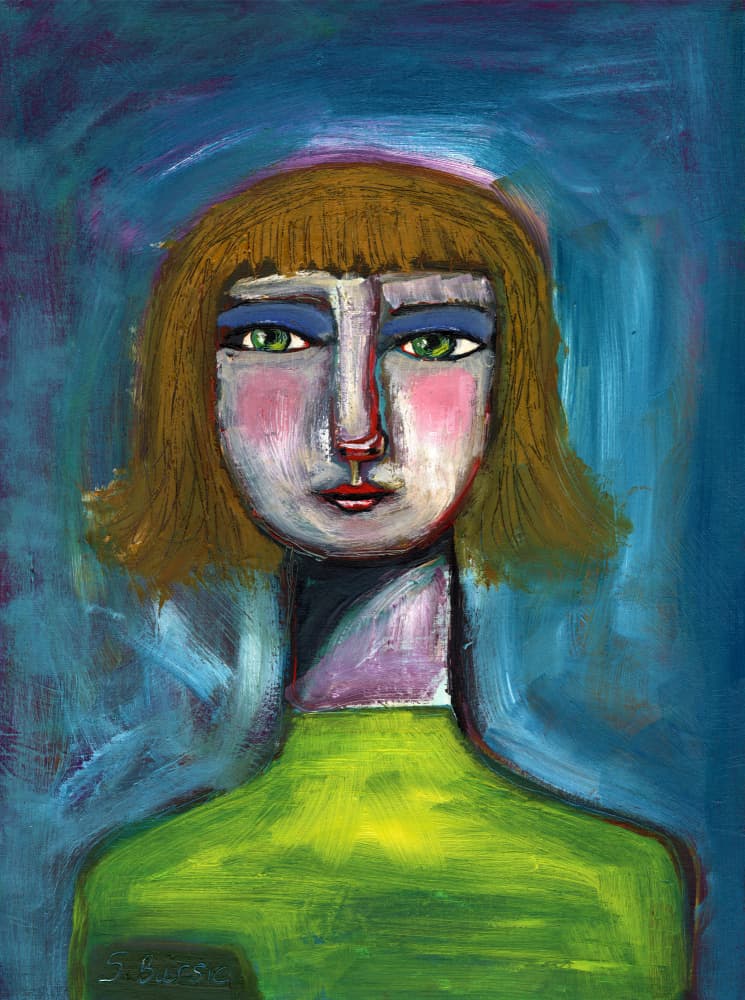 Stylized Woman Portrait by Sharyn Bursic — canvas wall art
