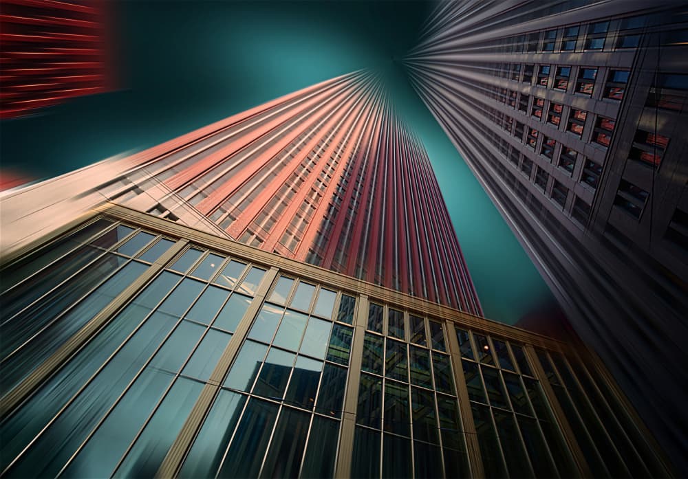 Soaring City Skyscrapers by Erhard Batzdorf — canvas wall art
