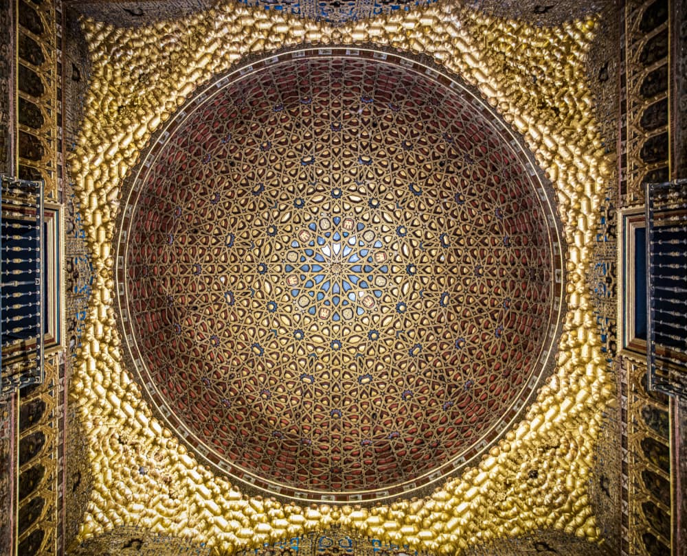Golden Ornate Palace Ceiling by Linda Wride — canvas wall art