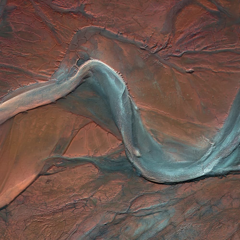 Blue River Red Earth by Aidong Ning — canvas wall art