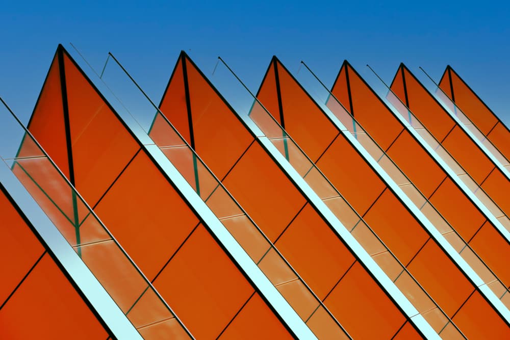 Orange Geometric Facade by Chris Hamilton — canvas wall art