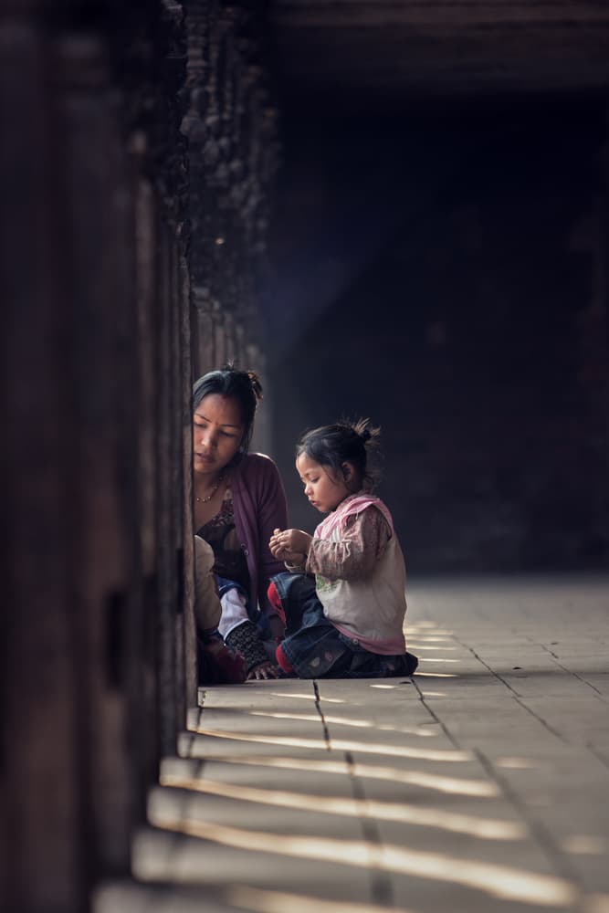Peaceful Mother Daughter by Ivano Cheli — canvas wall art