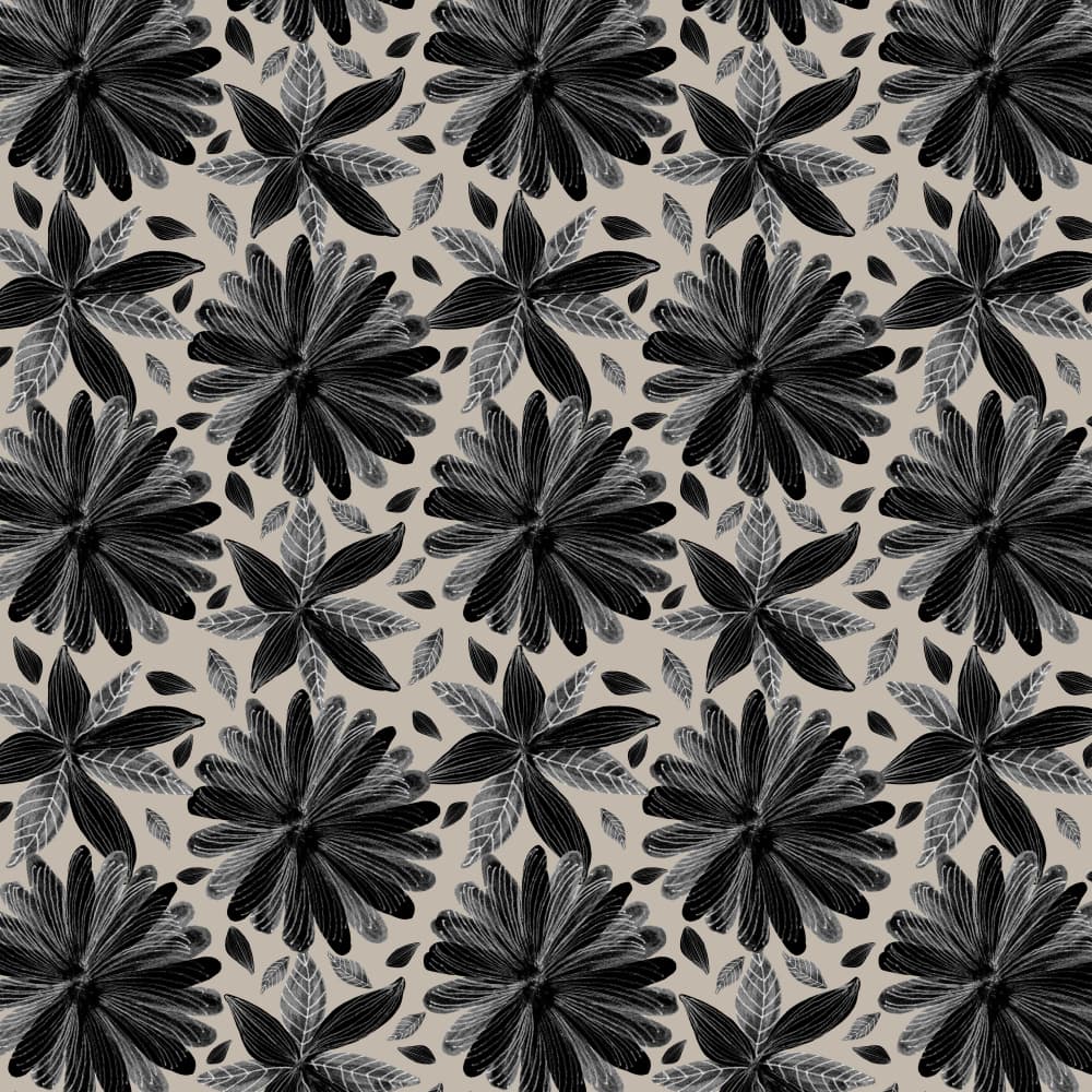 Black Floral Pattern by Michele Channell — canvas wall art