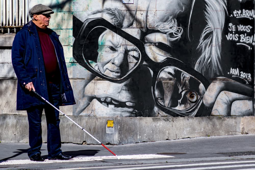 Thoughtful Street Encounter by Ciupureanu Dan — canvas wall art