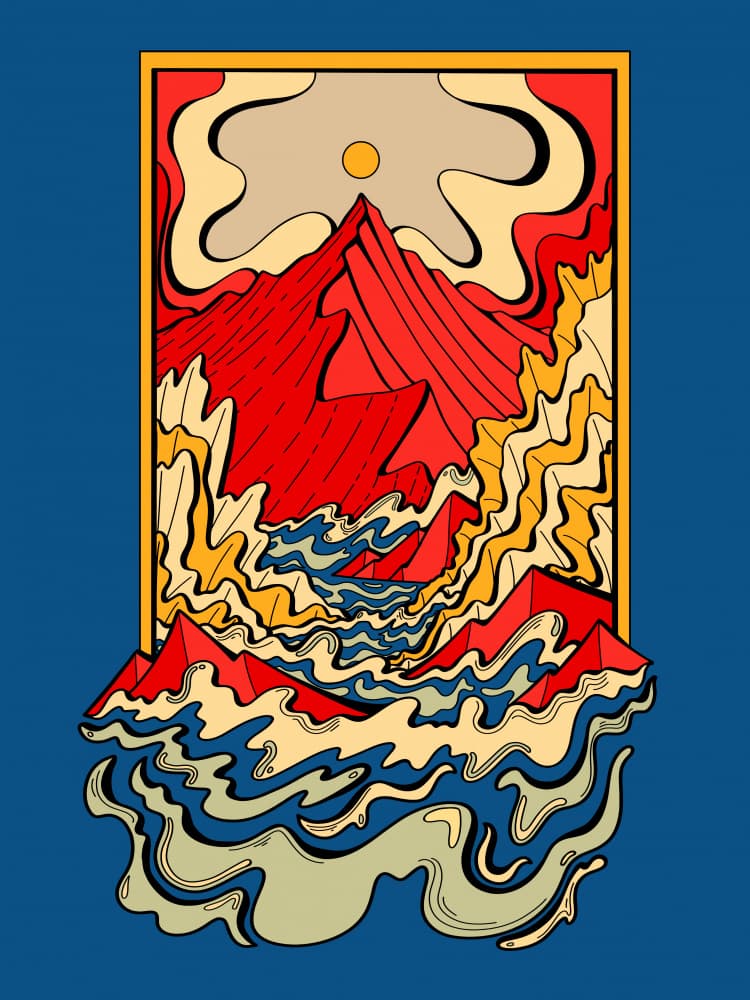 Vibrant Mountain Flow by Stephen Wade — canvas wall art