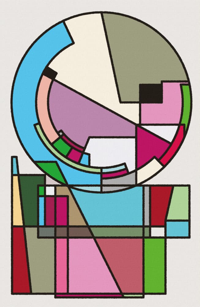 Vibrant Geometric Forms by Rafa Mateo — canvas wall art
