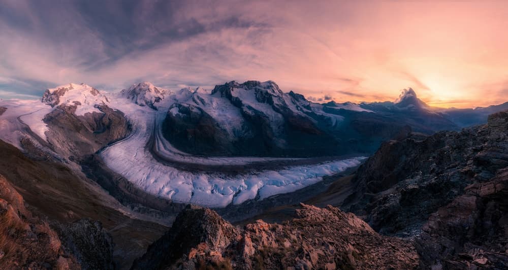 Matterhorn Glacier Sunset by Richard Beresford Harris — canvas wall art