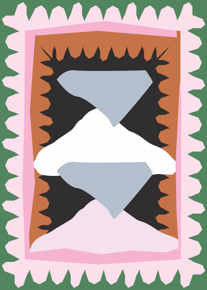 Colorful Geometric Hourglass by Emma Make — canvas wall art