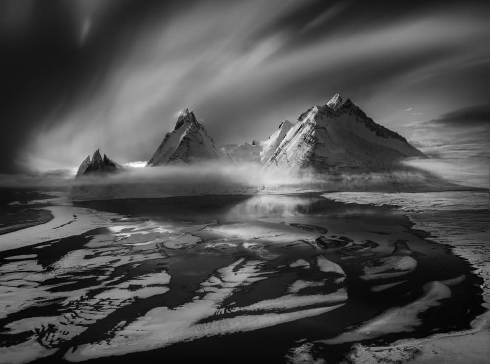 Misty Mountain Reflections by Ruiqing P. — canvas wall art