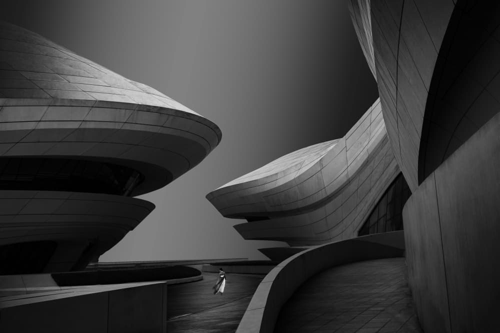 Sleek Futuristic Architecture by konglingming — canvas wall art