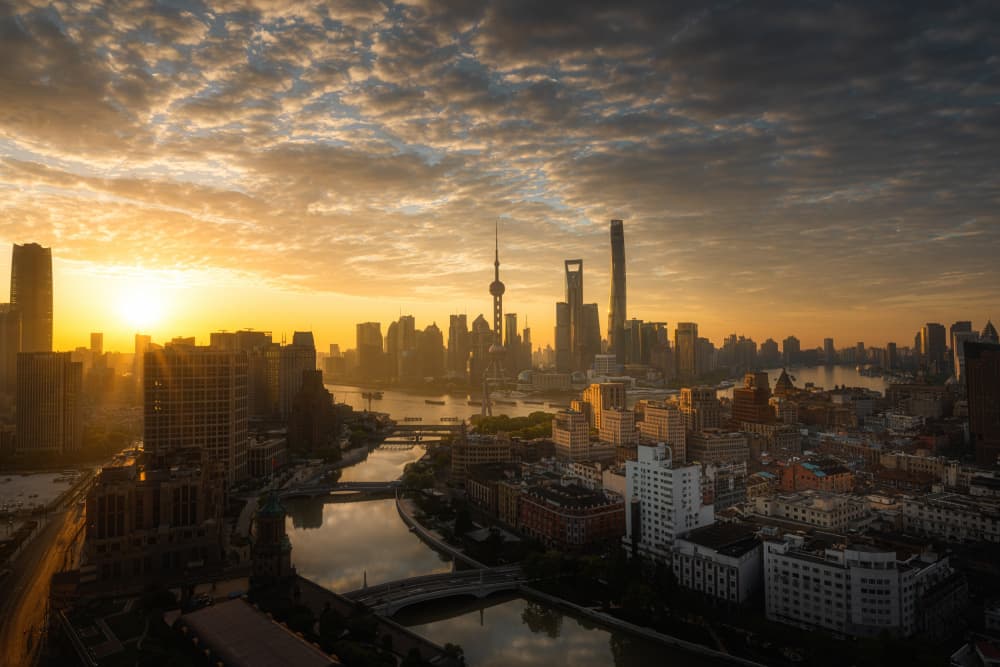 Sunrise in Shanghai by Steve Zhang — canvas wall art