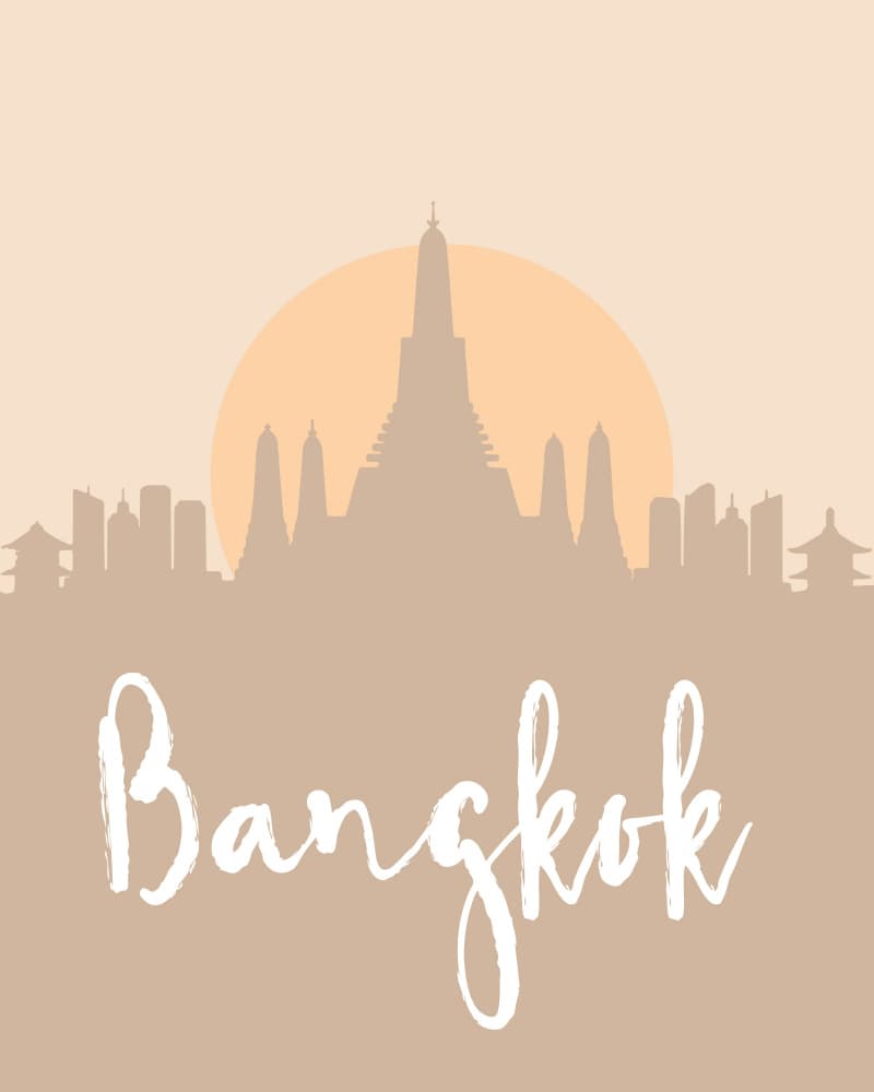 Bangkok Sunset Skyline by Emiliano Deificus — canvas wall art