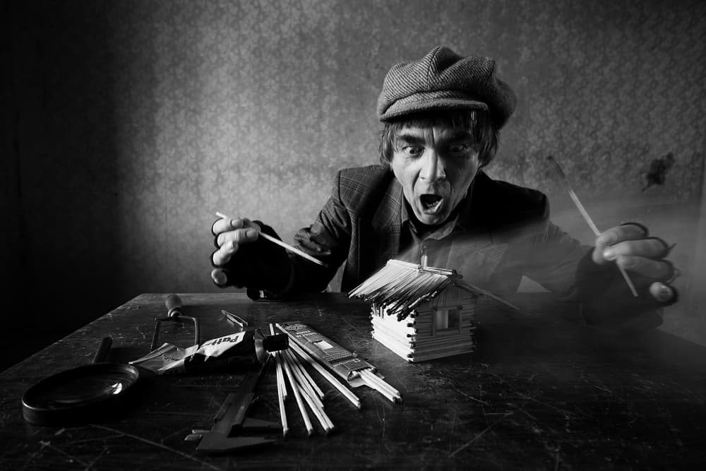 Shocked Matchstick Artisan by mario grobenski - psychodaddy — canvas wall art