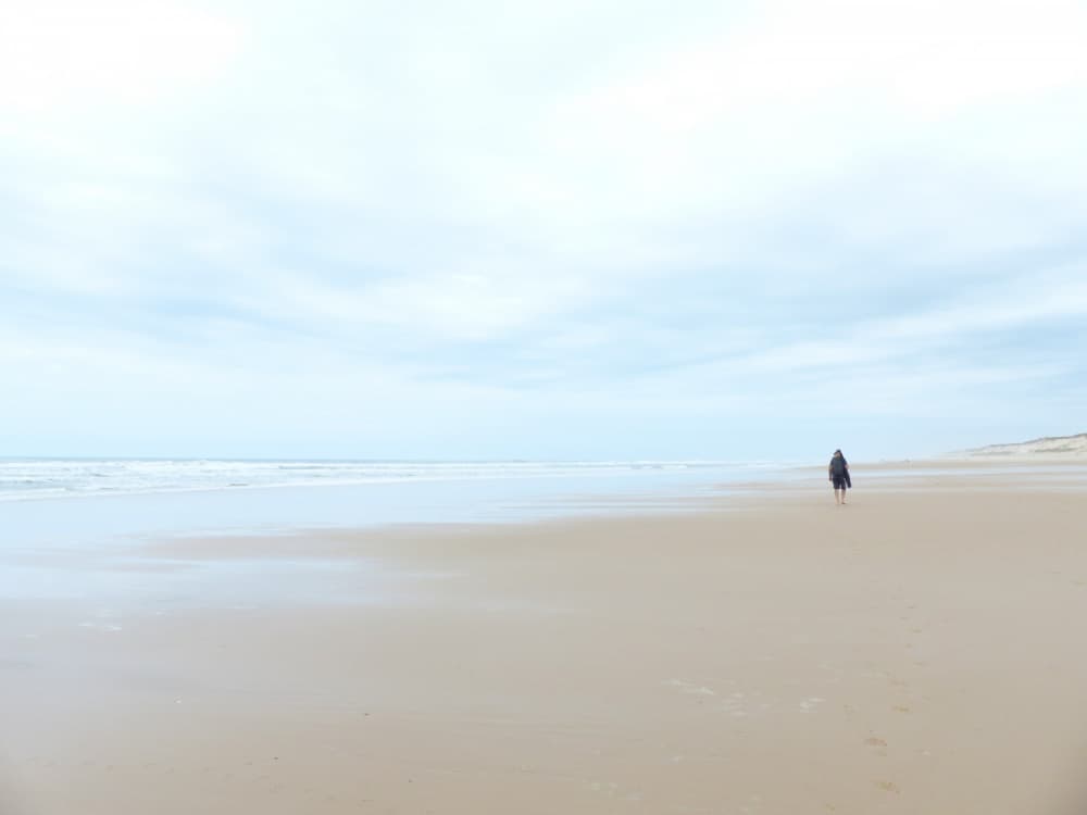Solitary Beach Walk by annehedelin — canvas wall art