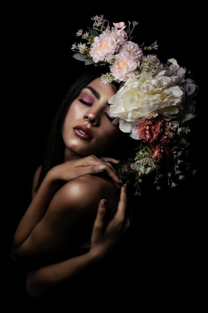 Dreamy Floral Portrait by Prithul Das — canvas wall art