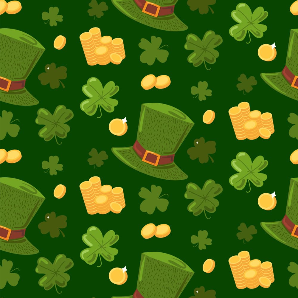 Lucky Leprechaun Pattern by Marika Barsrsind — canvas wall art
