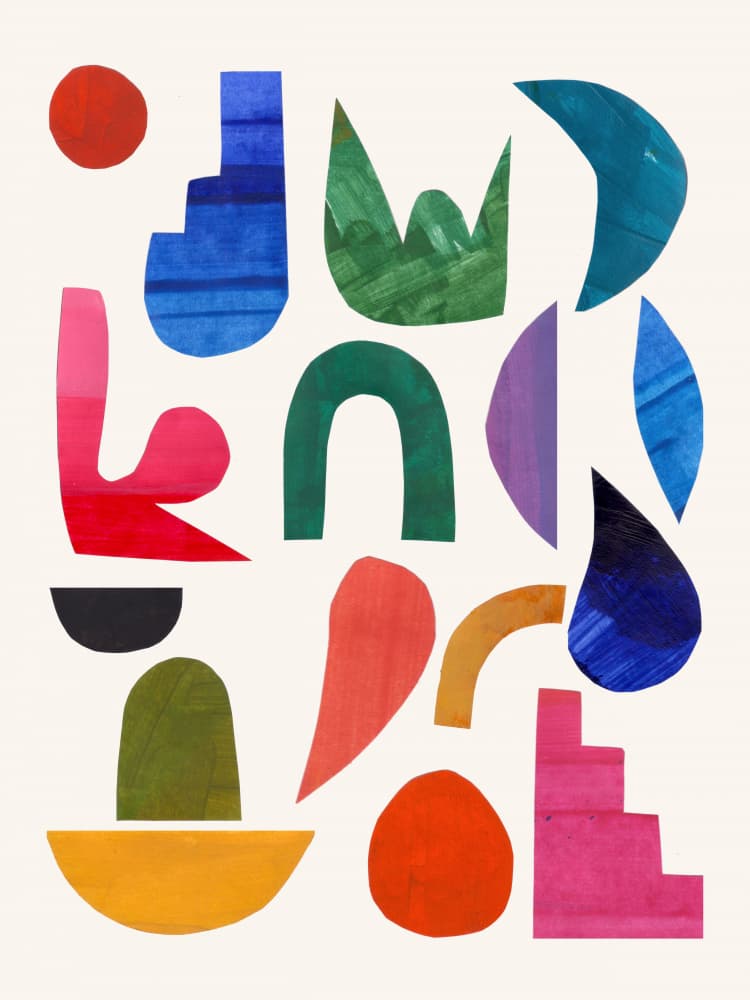 Vibrant Abstract Shapes by Ejaaz Haniff — canvas wall art