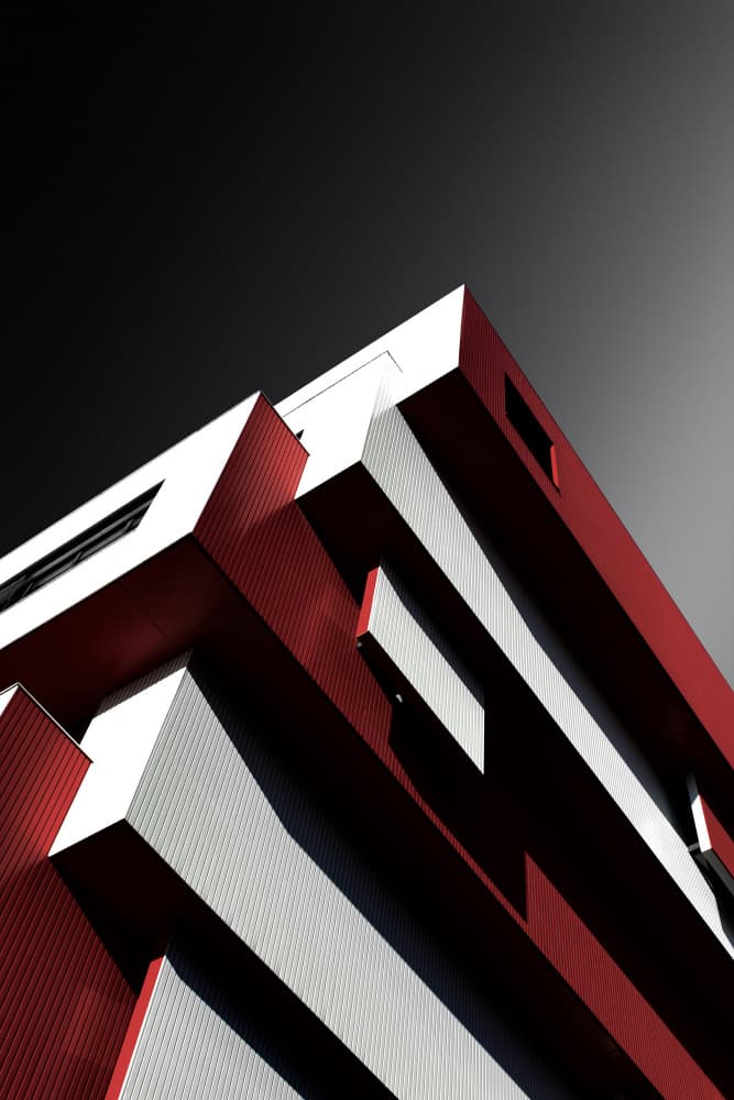 Red White Angles by Jorge Pimenta — canvas wall art