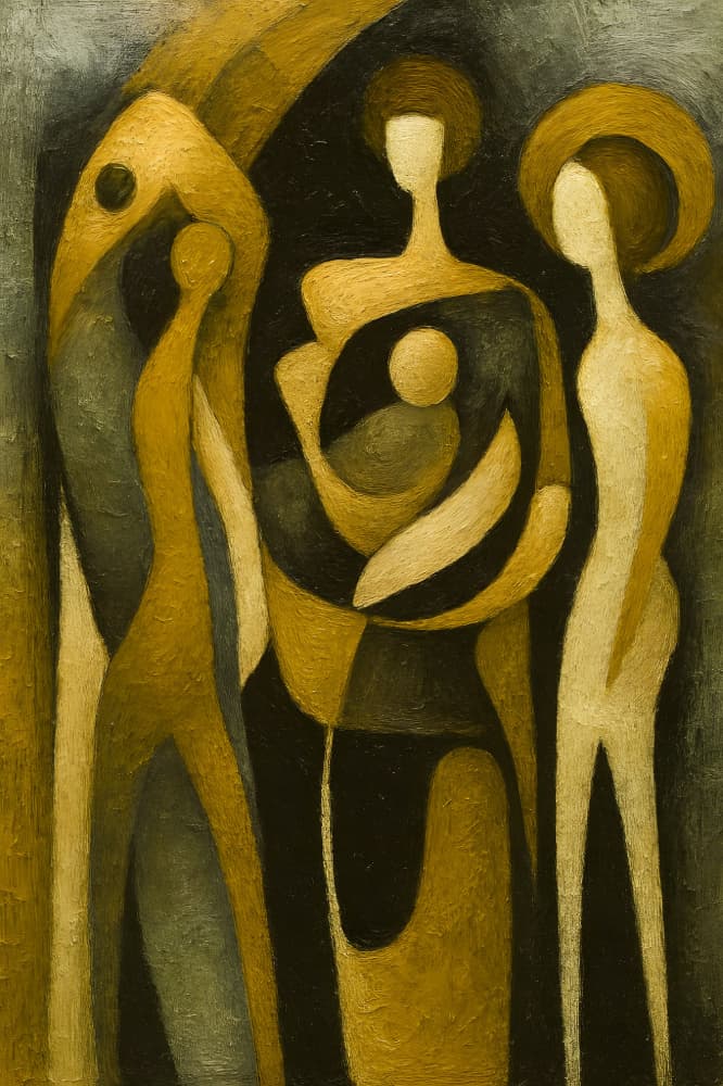 Abstract Holy Family by HUGO — canvas wall art