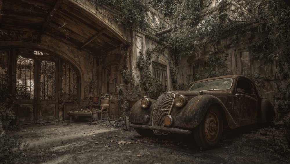 Abandoned Vintage Car by DDiArte — canvas wall art