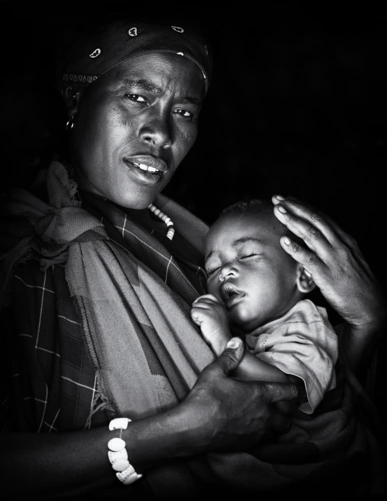 Maasai Mother and Child by Goran Jovic — canvas wall art