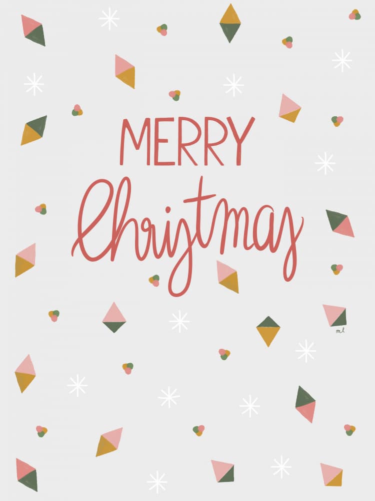 Merry Christmas Snowflakes by Menina Lisboa — canvas wall art
