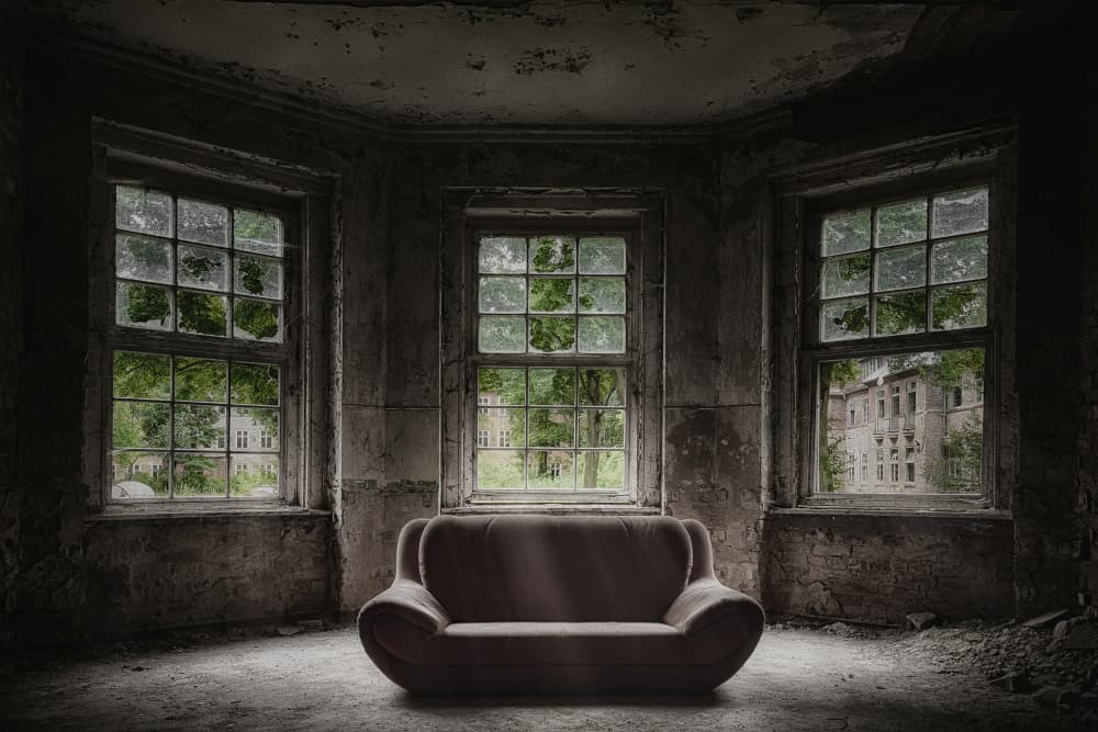 Lonely Sofa Sunbeam by Rolf Lampert — canvas wall art
