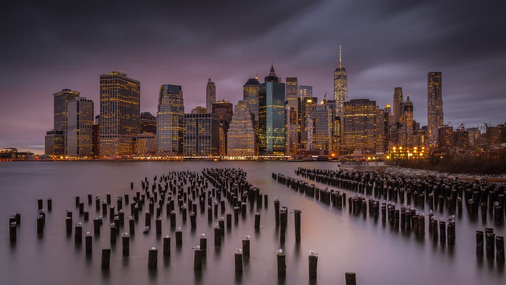 Urban Twilight Waterfront by Andreas Agazzi — canvas wall art