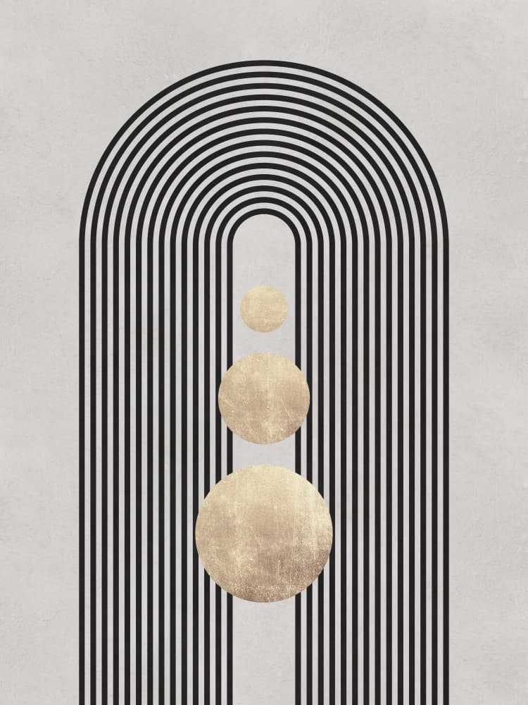 Geometric Gold Arches by Vitor Costa — canvas wall art